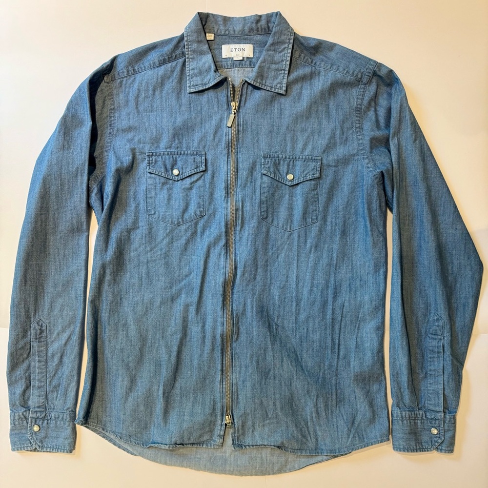 Eton double-zip denim shirt | EUC